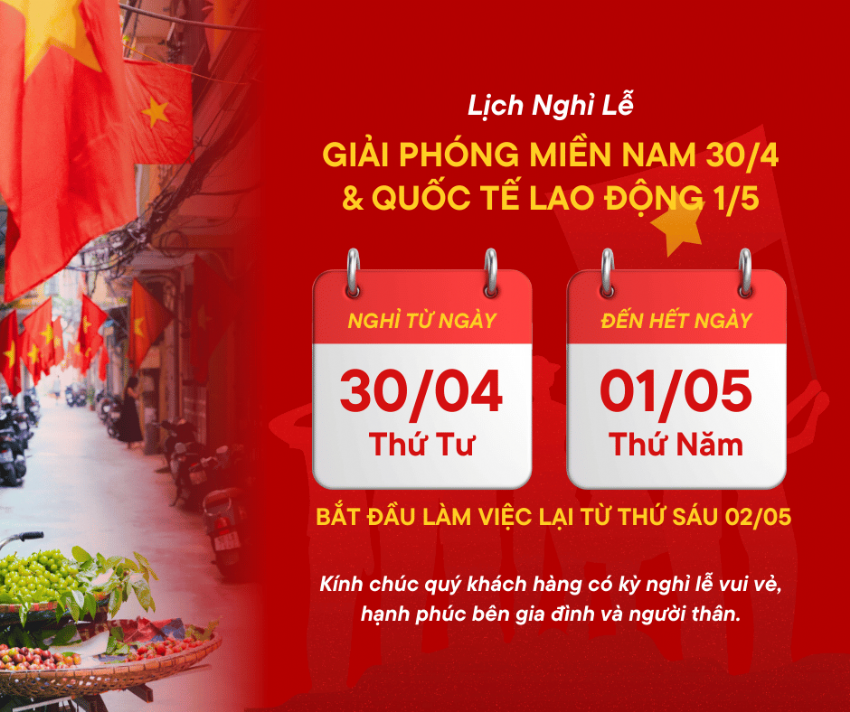 CÔNG TY MEDI THÔNG BÁO NGHỈ LỄ 30/04 & 01/05 NĂM 2025