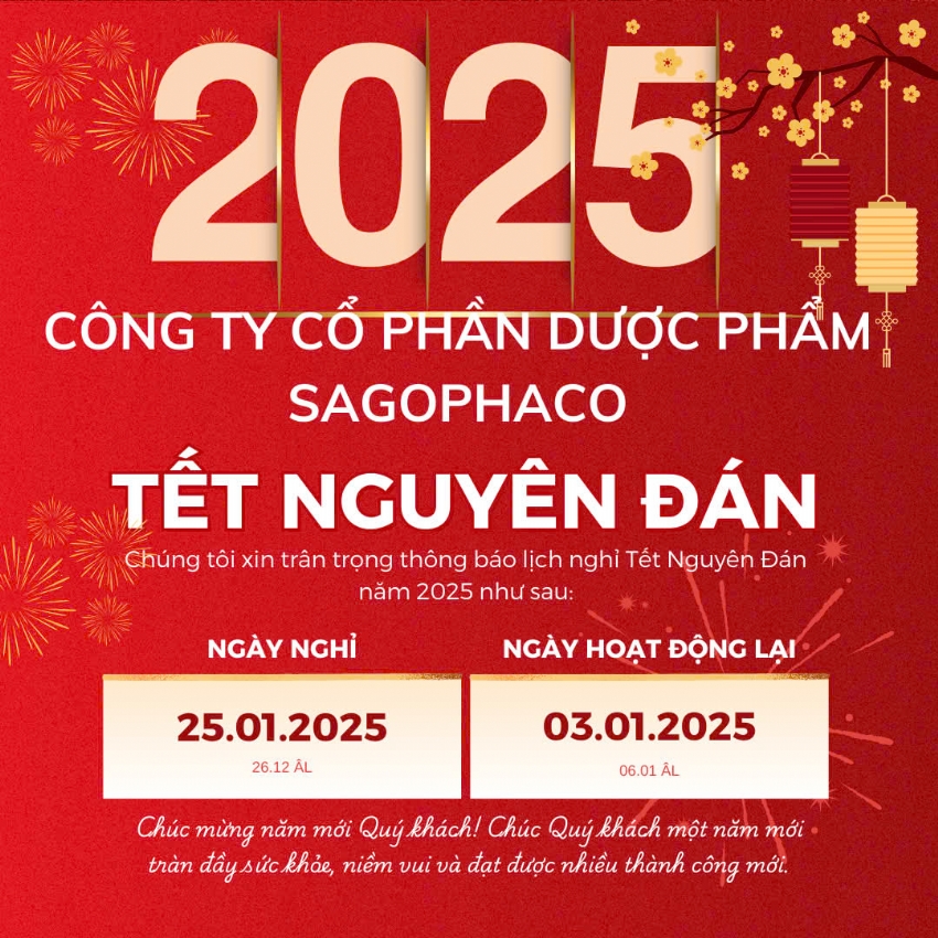 Thông Báo Lịch Nghỉ TẾT NGUYÊN ĐÁN 2025