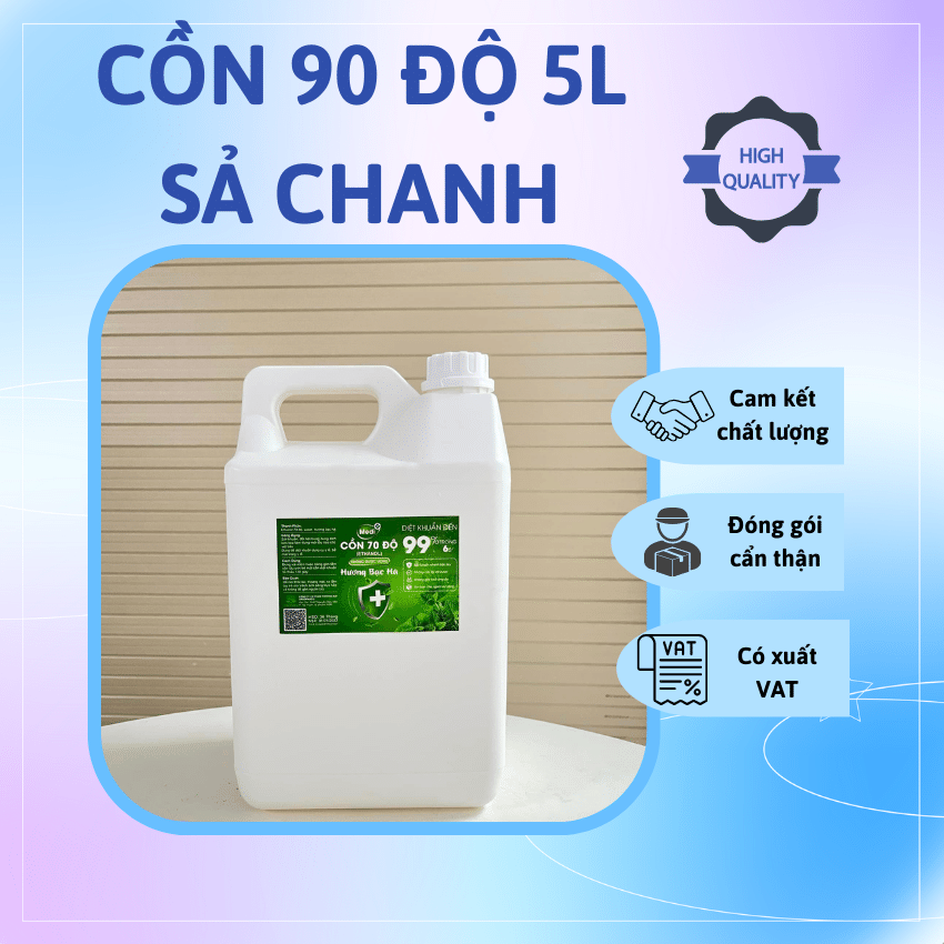 Cồn 90 Độ 5 Lít Sả Chanh - Medi