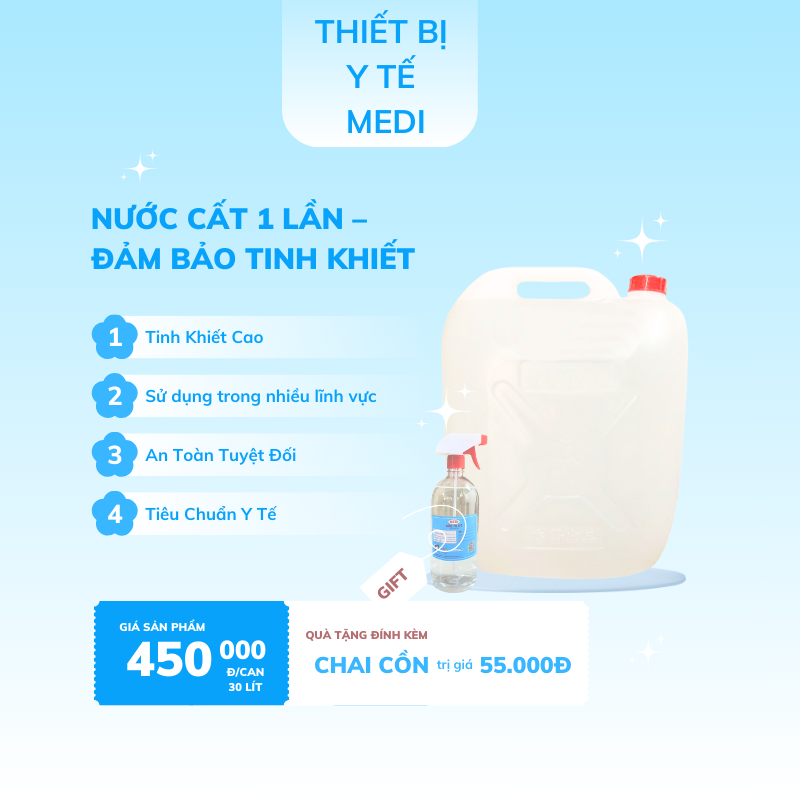 Nước Cất 1 Lần – Đảm Bảo Tinh Khiết